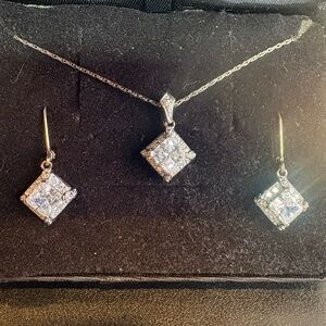 Elegant .925 Silver Necklace and Earring Set